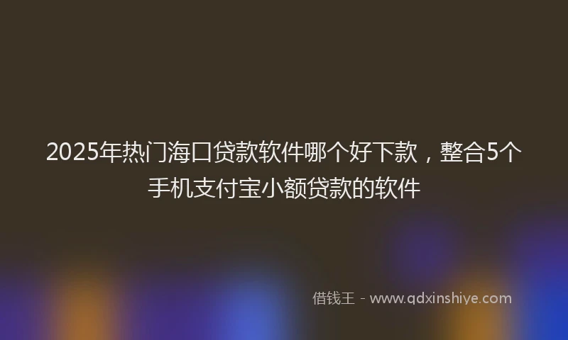 2025年热门海口贷款软件哪个好下款，整合5个手机支付宝小额贷款的软件