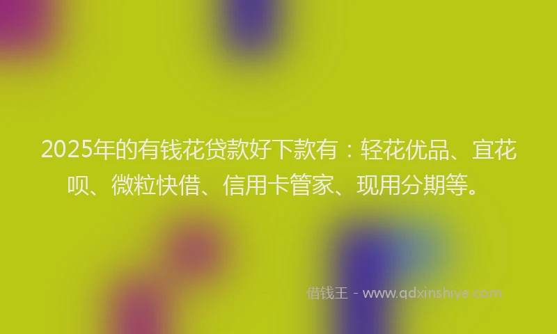 2025年的有钱花贷款好下款有：轻花优品、宜花呗、微粒快借、信用卡管家、现用分期等。
