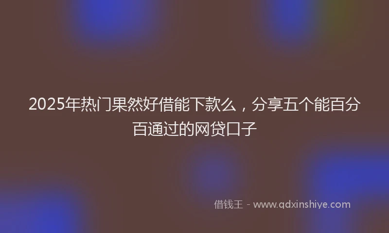 2025年热门果然好借能下款么，分享五个能百分百通过的网贷口子