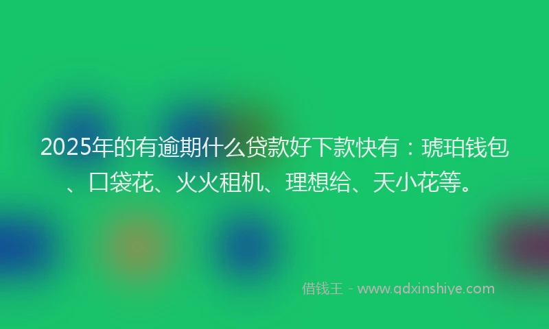 2025年的有逾期什么贷款好下款快有：琥珀钱包、口袋花、火火租机、理想给、天小花等。