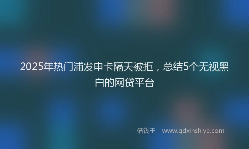 2025年热门浦发申卡隔天被拒，总结5个无视黑白的网贷平台