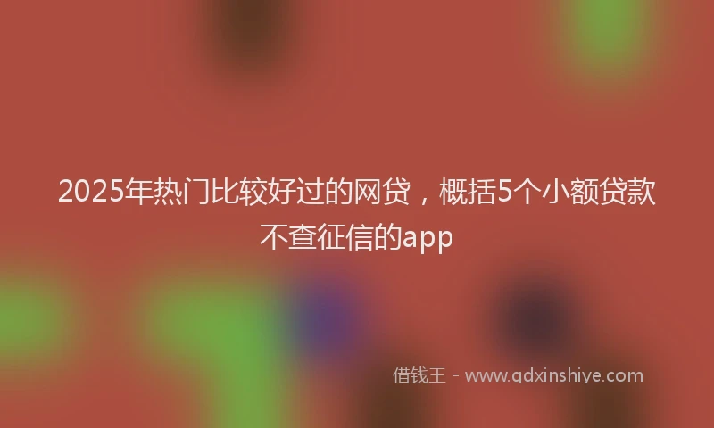 2025年热门比较好过的网贷，概括5个小额贷款不查征信的app