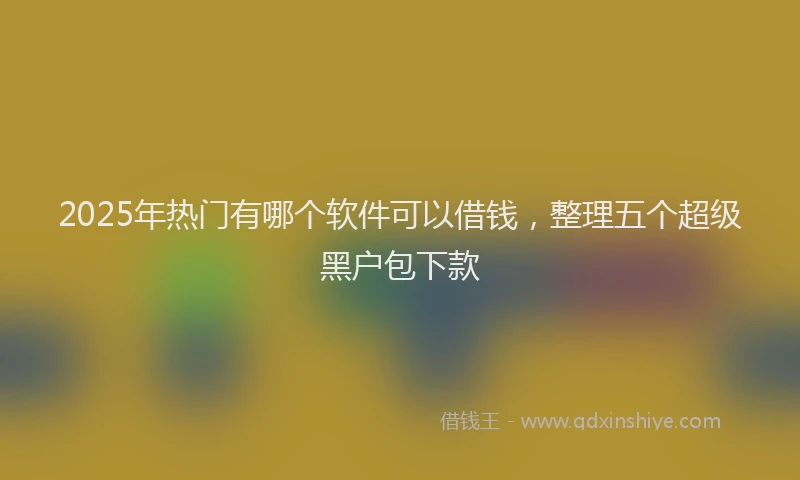 2025年热门有哪个软件可以借钱，整理五个超级黑户包下款