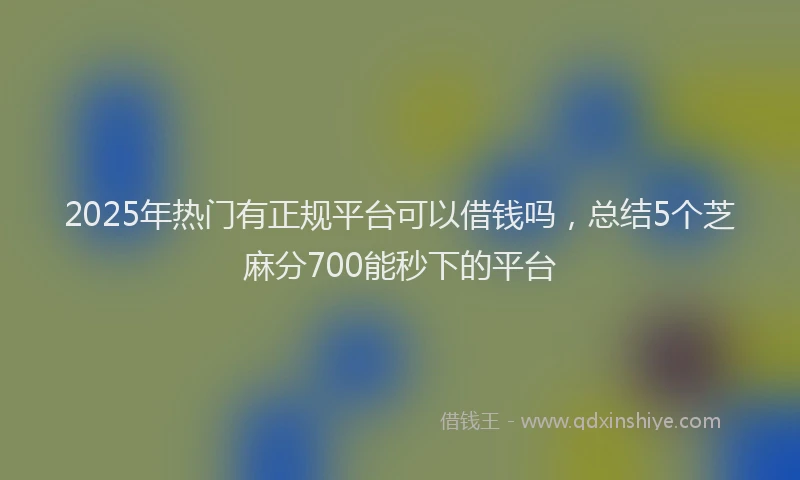 2025年热门有正规平台可以借钱吗，总结5个芝麻分700能秒下的平台