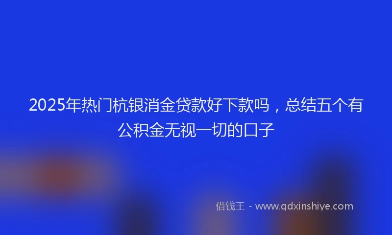 2025年热门杭银消金贷款好下款吗，总结五个有公积金无视一切的口子