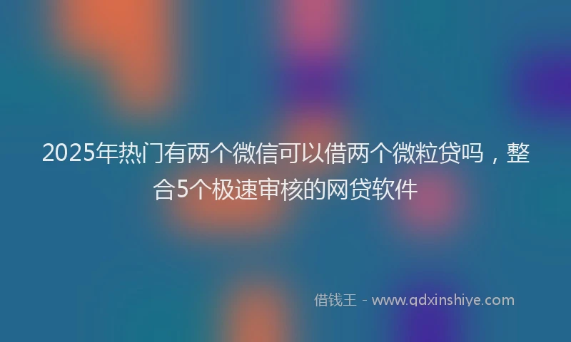 2025年热门有两个微信可以借两个微粒贷吗，整合5个极速审核的网贷软件