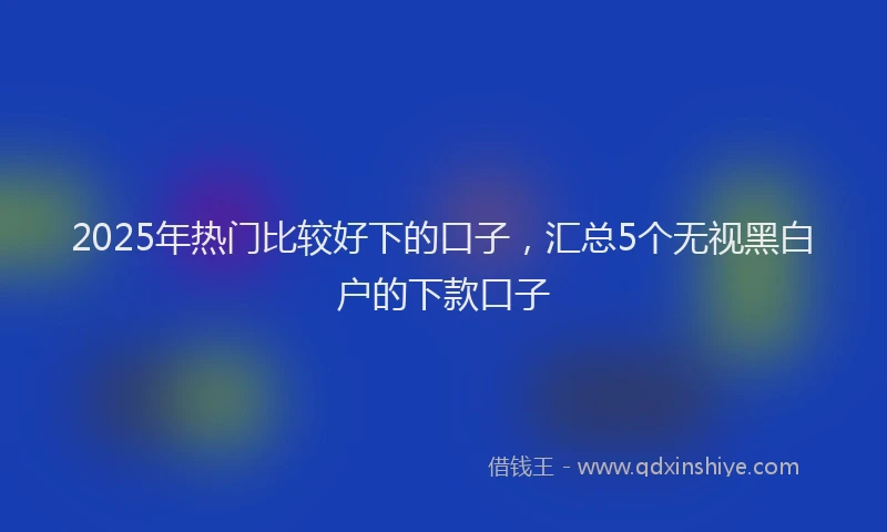 2025年热门比较好下的口子，汇总5个无视黑白户的下款口子