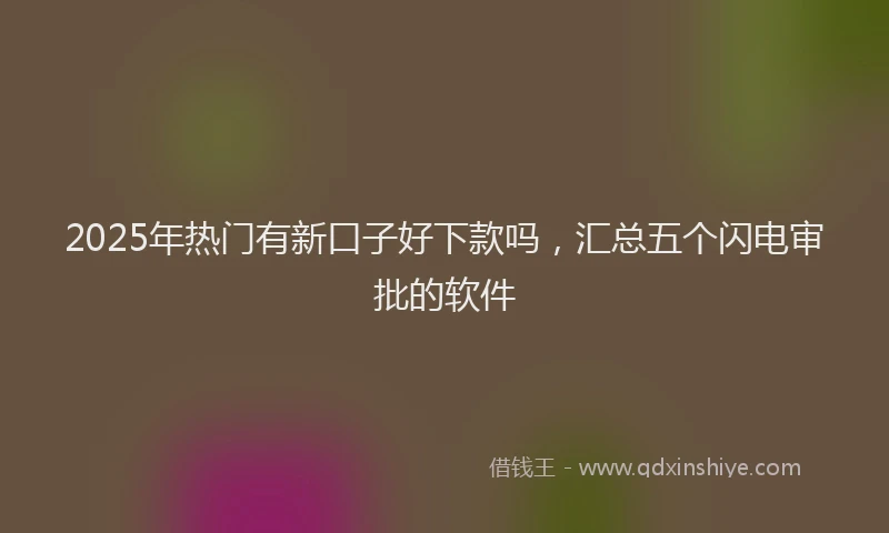 2025年热门有新口子好下款吗，汇总五个闪电审批的软件