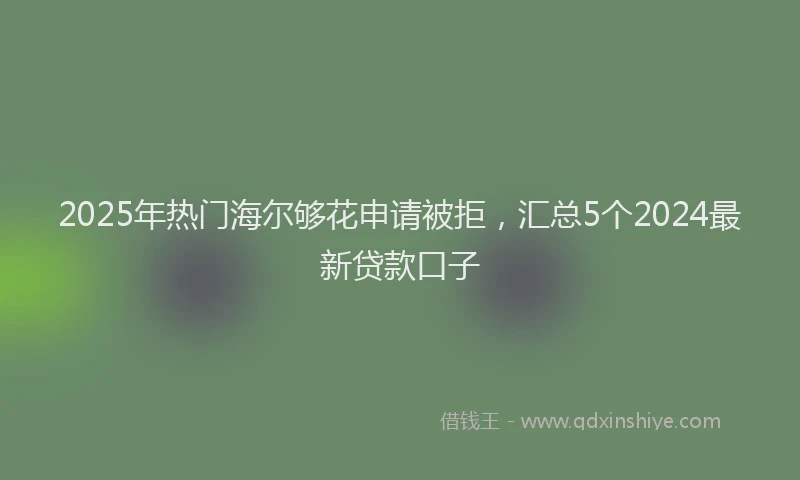 2025年热门海尔够花申请被拒，汇总5个2024最新贷款口子