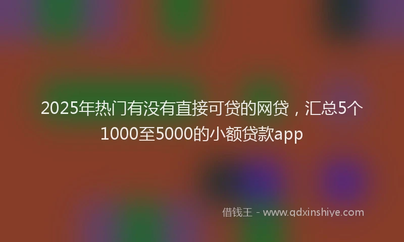 2025年热门有没有直接可贷的网贷，汇总5个1000至5000的小额贷款app