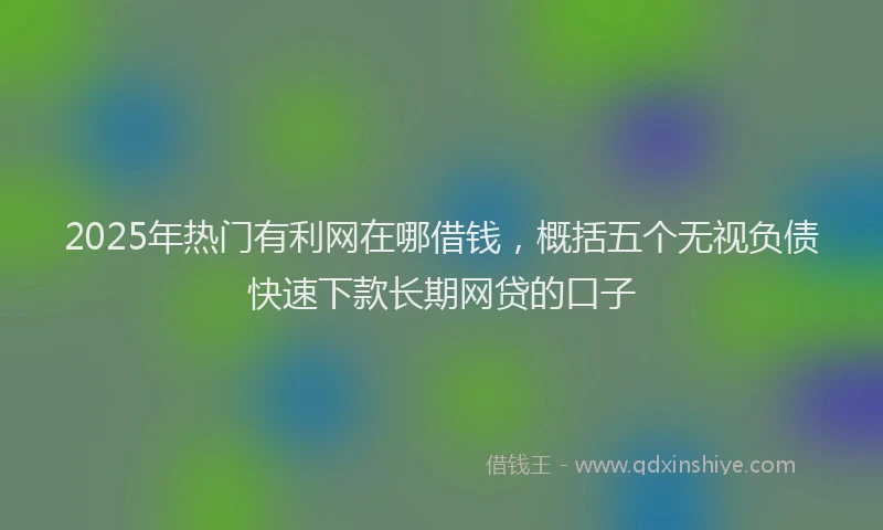 2025年热门有利网在哪借钱，概括五个无视负债快速下款长期网贷的口子