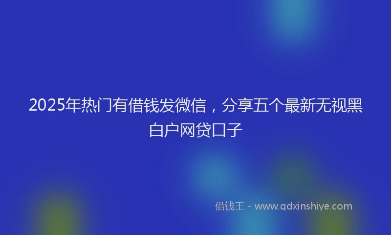 2025年热门有借钱发微信，分享五个最新无视黑白户网贷口子