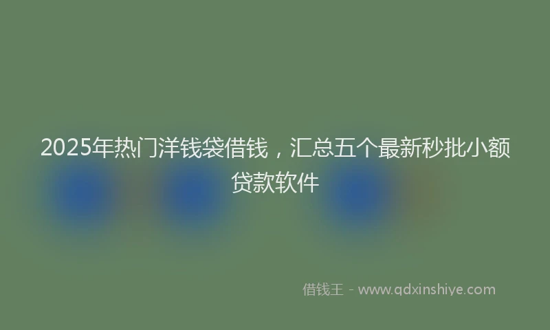 2025年热门洋钱袋借钱，汇总五个最新秒批小额贷款软件