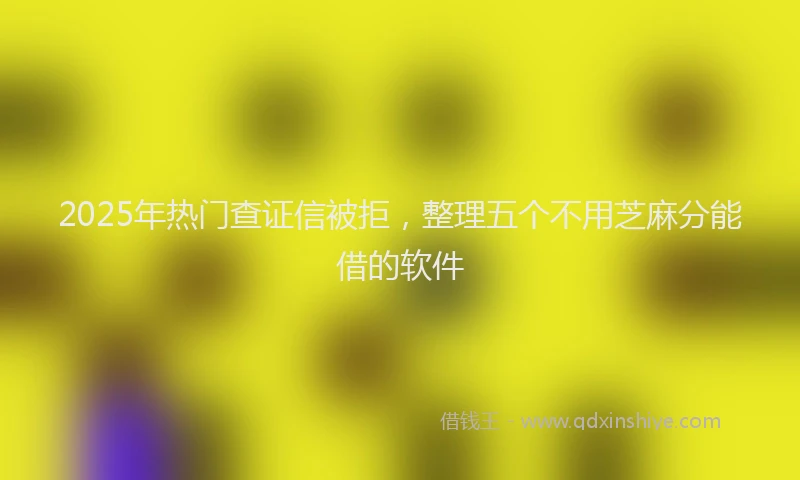 2025年热门查证信被拒，整理五个不用芝麻分能借的软件