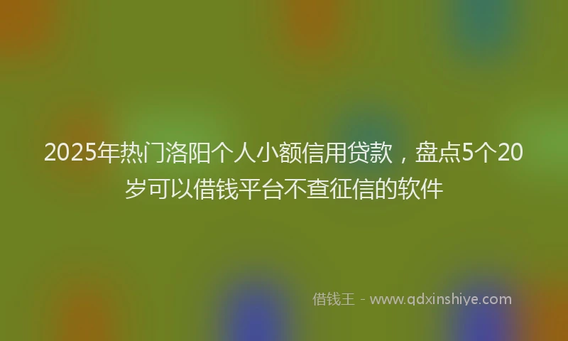 2025年热门洛阳个人小额信用贷款,盘点5个20岁可以借钱平台不查征信的软件