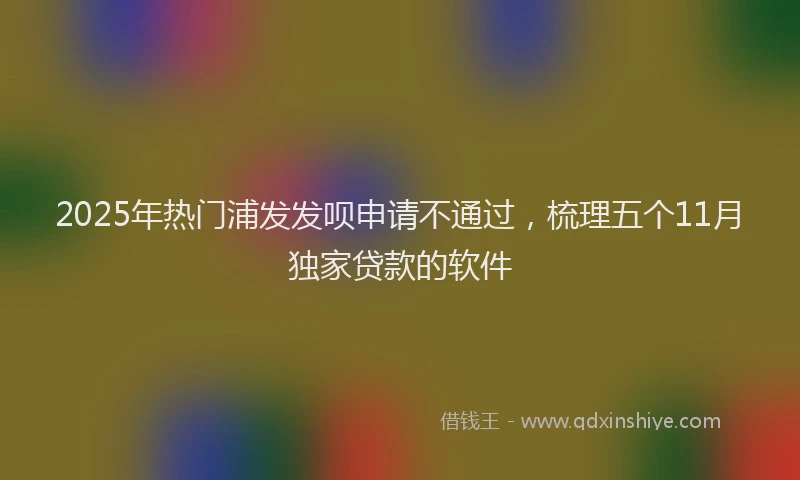 2025年热门浦发发呗申请不通过，梳理五个11月独家贷款的软件