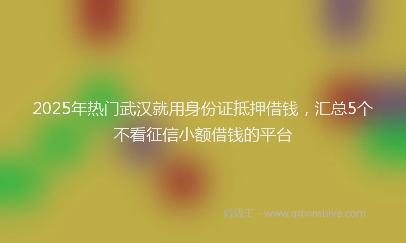 2025年热门武汉就用身份证抵押借钱，汇总5个不看征信小额借钱的平台