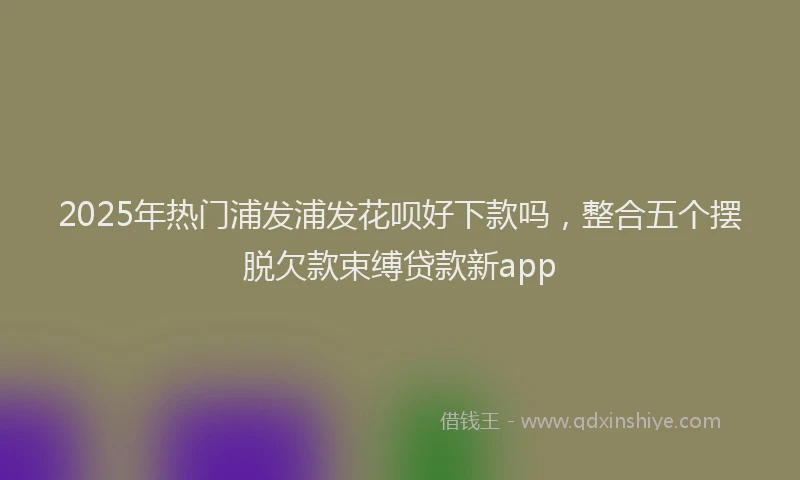 2025年热门浦发浦发花呗好下款吗，整合五个摆脱欠款束缚贷款新app