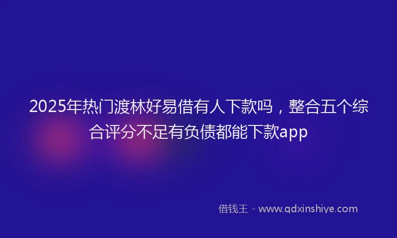 2025年热门渡林好易借有人下款吗，整合五个综合评分不足有负债都能下款app
