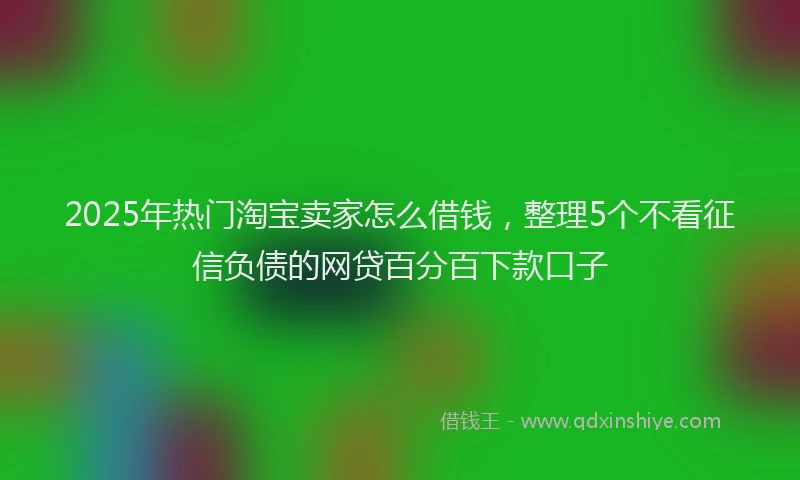 2025年热门淘宝卖家怎么借钱,整理5个不看征信负债的网贷百分百下款口子