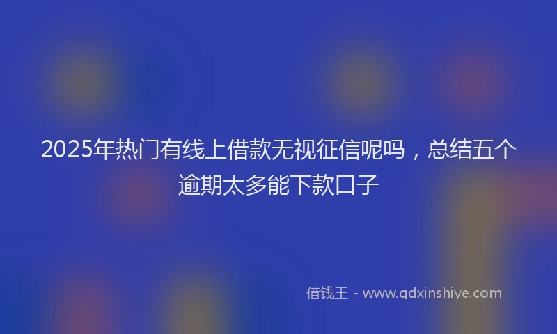 2025年热门有线上借款无视征信呢吗，总结五个逾期太多能下款口子