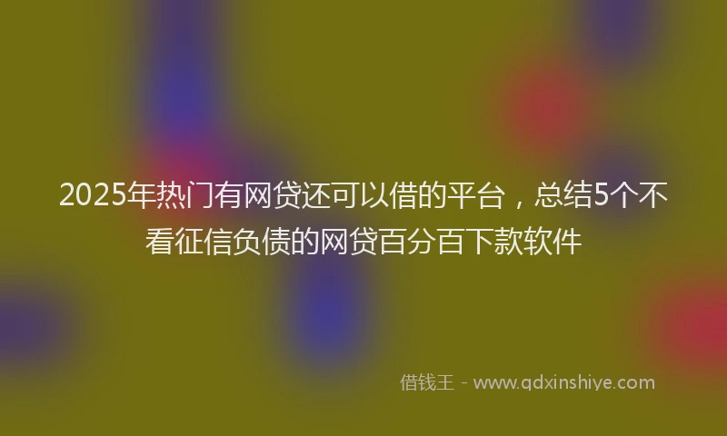 2025年热门有网贷还可以借的平台，总结5个不看征信负债的网贷百分百下款软件