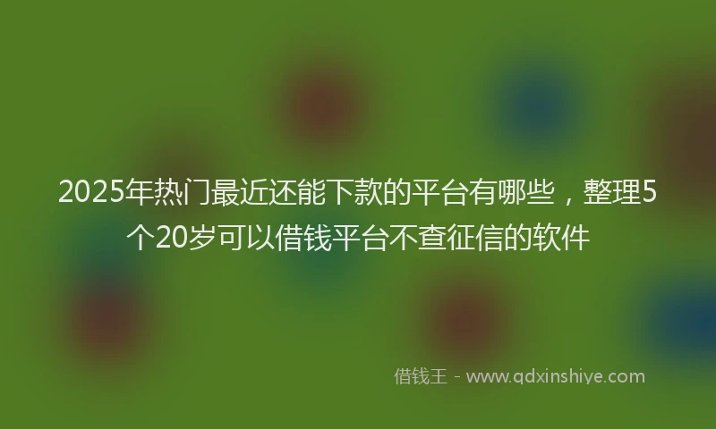 2025年热门最近还能下款的平台有哪些，整理5个20岁可以借钱平台不查征信的软件