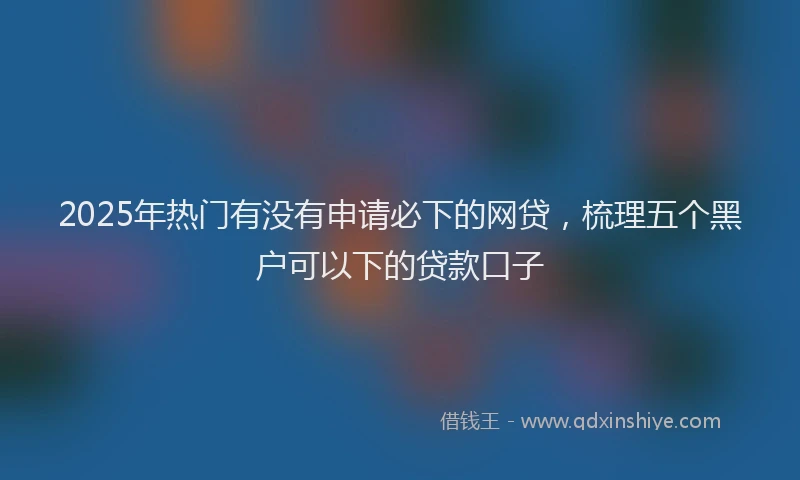 2025年热门有没有申请必下的网贷，梳理五个黑户可以下的贷款口子