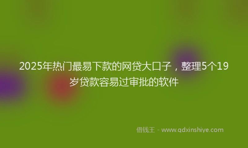 2025年热门最易下款的网贷大口子，整理5个19岁贷款容易过审批的软件