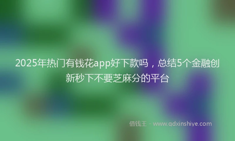2025年热门有钱花app好下款吗,总结5个金融创新秒下不要芝麻分的平台