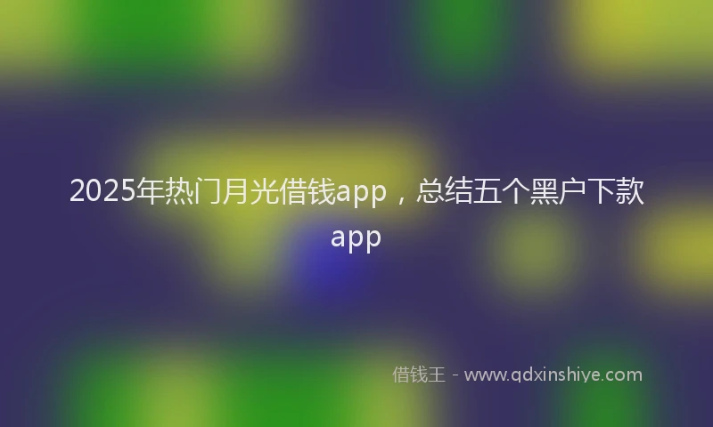 2025年热门月光借钱app，总结五个黑户下款app