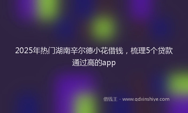 2025年热门湖南辛尔德小花借钱，梳理5个贷款通过高的app