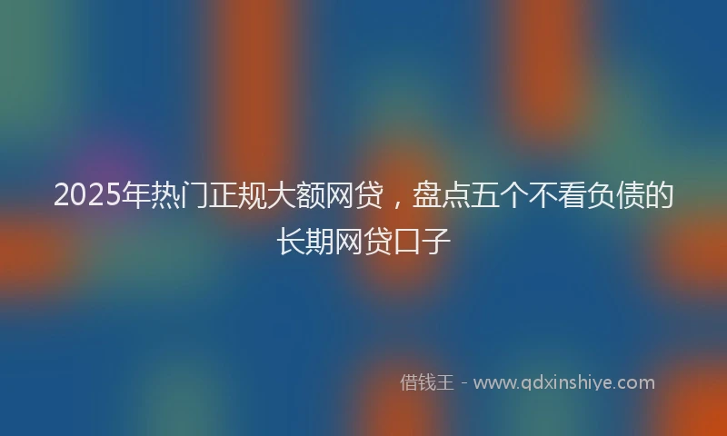 2025年热门正规大额网贷，盘点五个不看负债的长期网贷口子