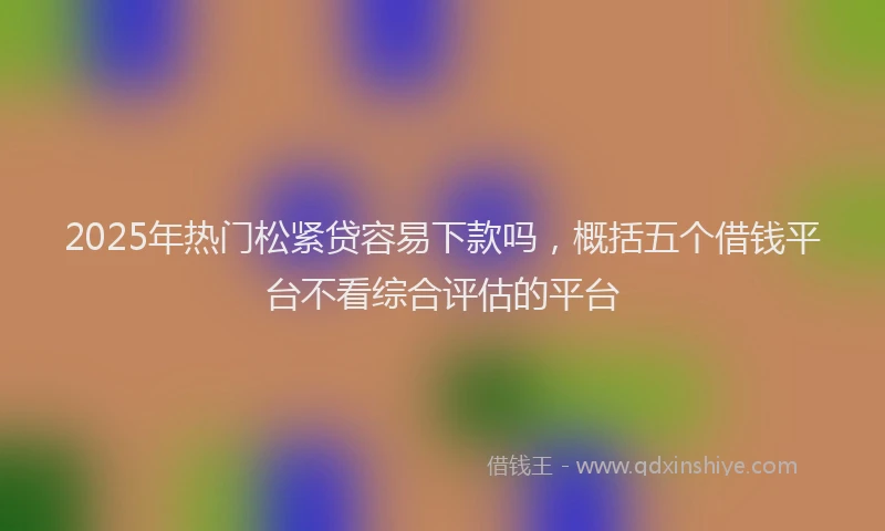 2025年热门松紧贷容易下款吗，概括五个借钱平台不看综合评估的平台