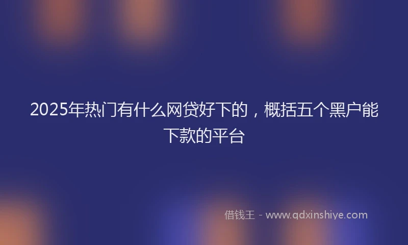 2025年热门有什么网贷好下的，概括五个黑户能下款的平台