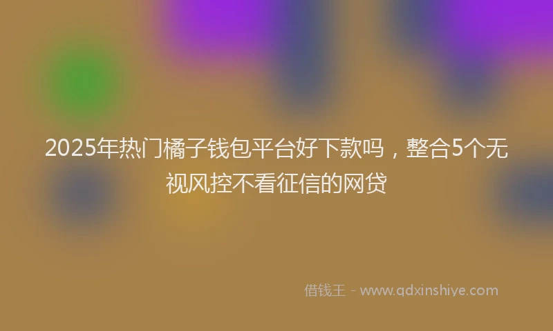 2025年热门橘子钱包平台好下款吗，整合5个无视风控不看征信的网贷