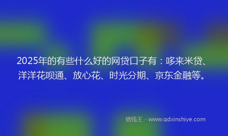 2025年的有些什么好的网贷口子有：哆来米贷、洋洋花呗通、放心花、时光分期、京东金融等。