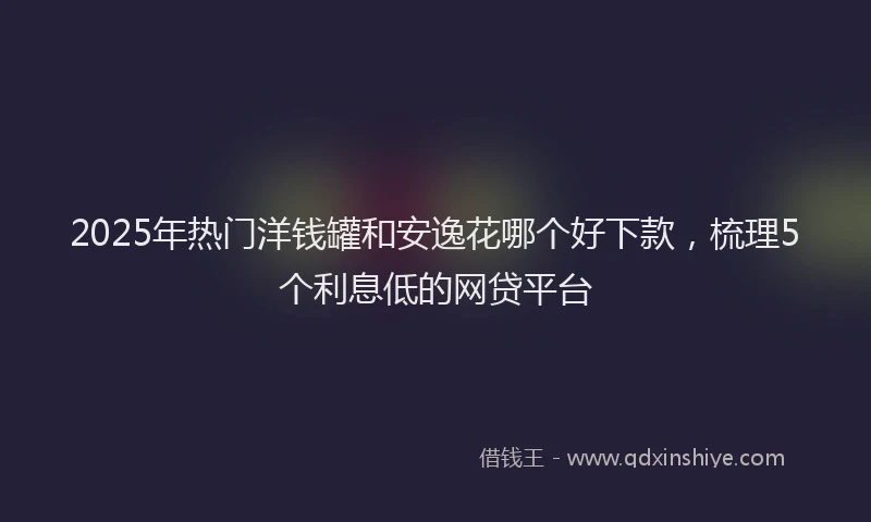 2025年热门洋钱罐和安逸花哪个好下款，梳理5个利息低的网贷平台