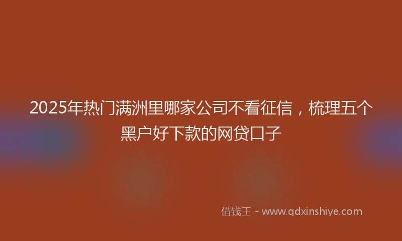2025年热门满洲里哪家公司不看征信，梳理五个黑户好下款的网贷口子