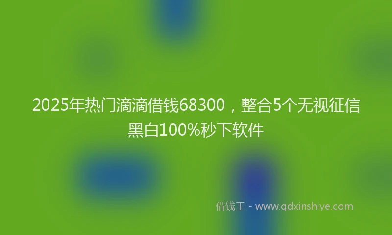 2025年热门滴滴借钱68300，整合5个无视征信黑白100%秒下软件
