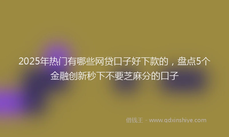 2025年热门有哪些网贷口子好下款的,盘点5个金融创新秒下不要芝麻分的口子