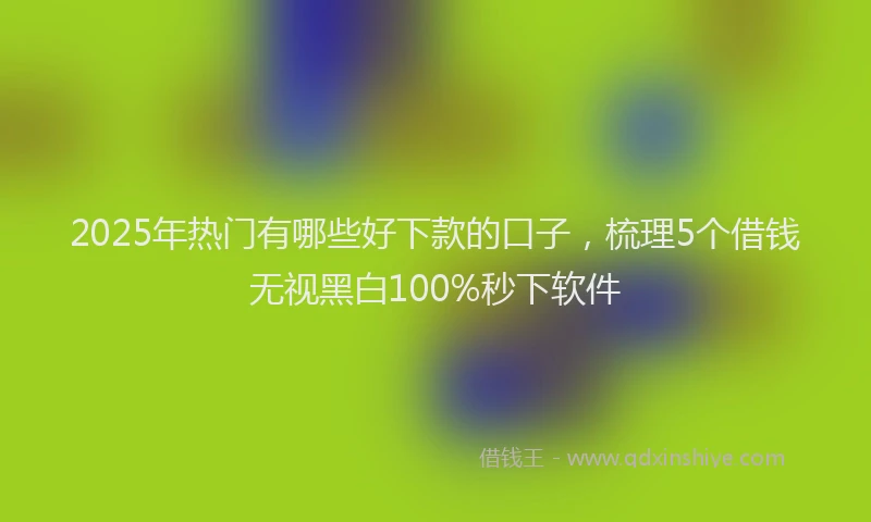 2025年热门有哪些好下款的口子，梳理5个借钱无视黑白100%秒下软件