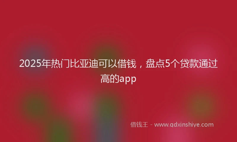 2025年热门比亚迪可以借钱，盘点5个贷款通过高的app