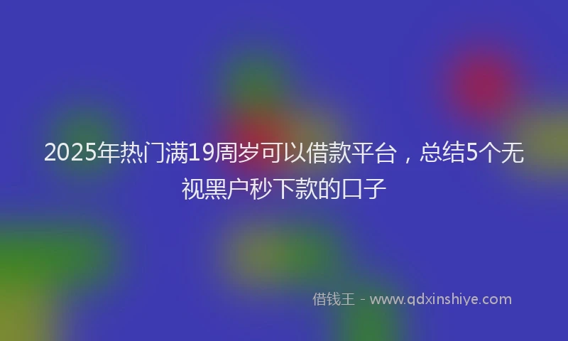 2025年热门满19周岁可以借款平台，总结5个无视黑户秒下款的口子