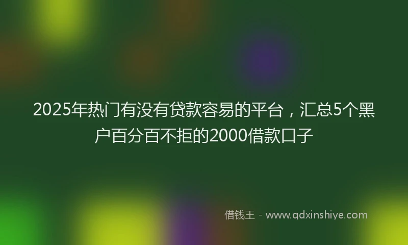 2025年热门有没有贷款容易的平台，汇总5个黑户百分百不拒的2000借款口子
