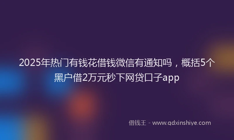 2025年热门有钱花借钱微信有通知吗，概括5个黑户借2万元秒下网贷口子app