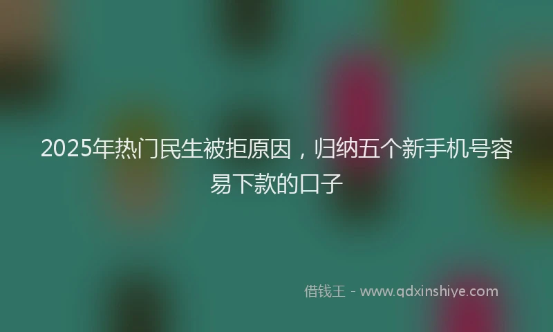 2025年热门民生被拒原因，归纳五个新手机号容易下款的口子
