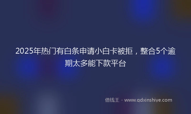 2025年热门有白条申请小白卡被拒，整合5个逾期太多能下款平台