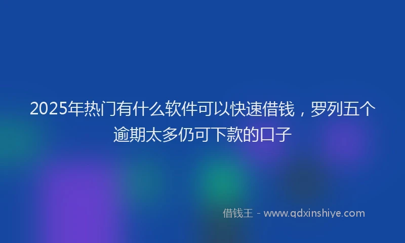 2025年热门有什么软件可以快速借钱，罗列五个逾期太多仍可下款的口子
