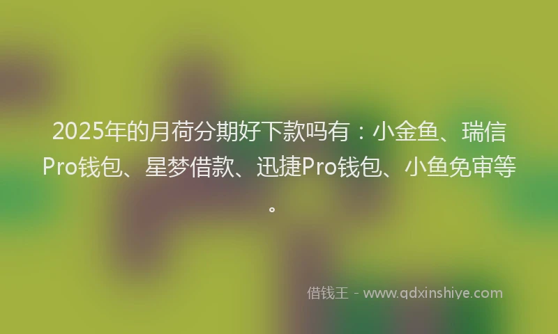 2025年的月荷分期好下款吗有：小金鱼、瑞信Pro钱包、星梦借款、迅捷Pro钱包、小鱼免审等。